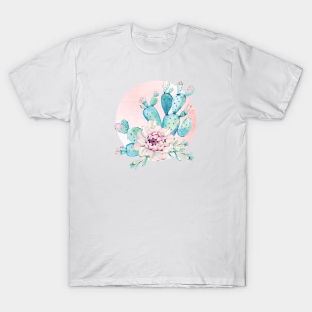 Rose Gold Succulent Sunshine II T-Shirt by NatureMagick